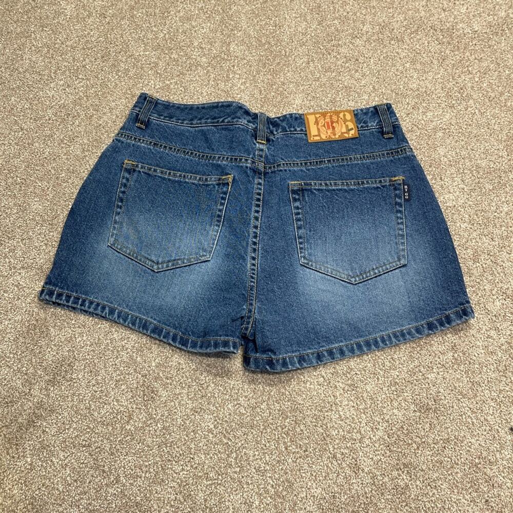 Mcbling 00’s Grunge western  VTG Preppy Route 66 denim micro mini shorts sz 12